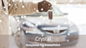  Presentation with car key - Slide deck consisting of unlock customer - transportation people season and ownership background and a gray colored foreground