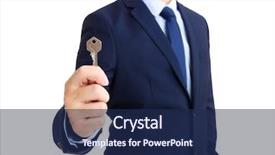  Presentation with key to success - Slide set consisting of unlock potential - businessman showing key to success background and a  colored foreground