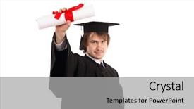  Presentation with academic - Colorful presentation enhanced with unlock potential - education background serious man backdrop and a light gray colored foreground