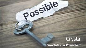  Presentation with possible - Presentation theme with unlock potential - key with message possible background and a gray colored foreground