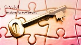  Presentation with unlock - PPT theme with unlock potential - single key resting on jigsaw background and a lemonade colored foreground