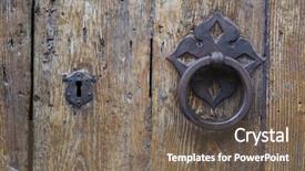  Presentation with ancient - Theme enhanced with unlock world - old ancient door detail 08 background and a violet colored foreground