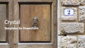  Presentation with old wooden door antique - Amazing presentation design having unlock world - old ancient door detail 20 backdrop and a coral colored foreground