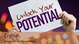  Presentation with unlock - Slide deck featuring unlock your potential placard background and a coral colored foreground