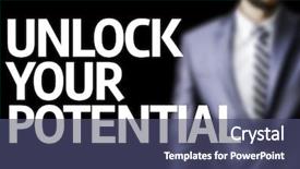  Presentation with unlock - Audience pleasing PPT layouts consisting of unlock your potential written backdrop and a ocean colored foreground