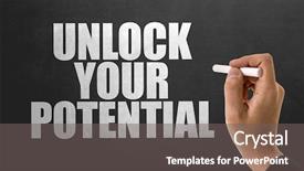  Presentation with unlock - PPT theme with unlock your potential background and a gray colored foreground