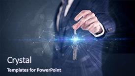  Presentation with violin key - Audience pleasing slide deck consisting of unlocking dreams - businessman in suit holding backdrop and a ocean colored foreground