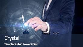  Presentation with key - Slides enhanced with unlocking dreams - businessman in suit holding background and a ocean colored foreground