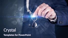  Presentation with key - Slide deck with unlocking dreams - businessman in suit holding background and a ocean colored foreground