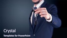  Presentation with encryption cipher keys and padlock - Cool new slides with unlocking dreams - young businessman hand over keys backdrop and a navy blue colored foreground