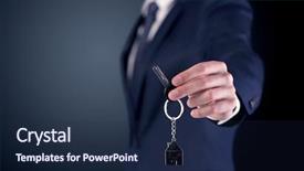  Presentation with keys - Beautiful PPT theme featuring unlocking dreams - young businessman hand over keys backdrop and a navy blue colored foreground