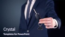  Presentation with encryption cipher keys and padlock - Amazing slides having unlocking dreams - young businessman hand over keys backdrop and a navy blue colored foreground