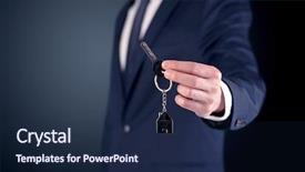  Presentation with keys - Audience pleasing theme consisting of unlocking dreams - young businessman hand over keys backdrop and a navy blue colored foreground