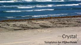  Presentation with property - Audience pleasing PPT theme consisting of unmaintained but pretty beachfront property backdrop and a mint green colored foreground