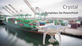  Presentation with drone quadcopter - Colorful theme enhanced with unmanned-aircraft-system-quadcopter-drone backdrop and a white colored foreground