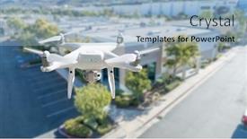  Presentation with drone quadcopter - Amazing slides having unmanned-aircraft-system-quadcopter-drone backdrop and a light blue colored foreground