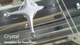  Presentation with quadcopter - Theme having unmanned-aircraft-system-quadcopter-drone background and a gray colored foreground