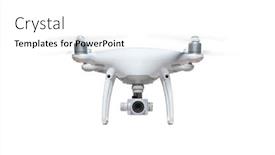  Presentation with quadcopter - Colorful PPT layouts enhanced with unmanned-aircraft-system-quadcopter-drone backdrop and a white colored foreground