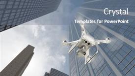  Presentation with unmanned - PPT theme featuring unmanned-aircraft-system-quadcopter-drone background and a gray colored foreground