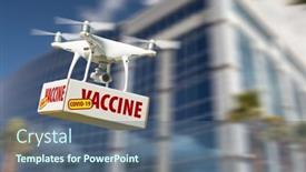  Presentation with uas - PPT theme having unmanned-aircraft-system-uas-drone background and a ocean colored foreground