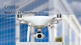  Presentation with uas - Slide set enhanced with unmanned-aircraft-system-uas-drone background and a light blue colored foreground