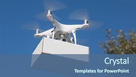  Presentation with uas - Colorful presentation enhanced with unmanned aircraft system uas quadcopter backdrop and a ocean colored foreground