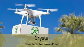  Presentation with quadcopter - Beautiful PPT theme featuring unmanned aircraft system uav quadcopter backdrop and a yellow colored foreground