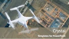  Presentation with drone quadcopter - PPT layouts enhanced with unmanned aircraft system uav quadcopter background and a gray colored foreground