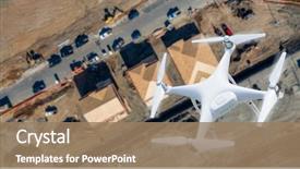  Presentation with drone quadcopter - Amazing slide deck having unmanned aircraft system uav quadcopter backdrop and a coral colored foreground