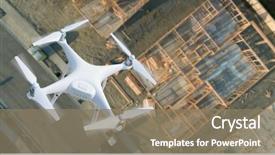  Presentation with drone quadcopter - Slide deck with unmanned aircraft system uav quadcopter background and a coral colored foreground