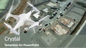  Presentation with uav - Slide set consisting of unmanned aircraft system uav quadcopter background and a gray colored foreground