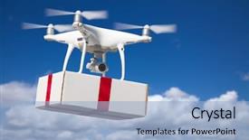  Presentation with uav - Cool new presentation with unmanned aircraft system uav quadcopter backdrop and a light blue colored foreground