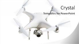  Presentation with drone quadcopter - Presentation design enhanced with unmanned aircraft system uav quadcopter background and a white colored foreground