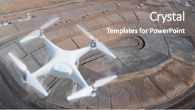  Presentation with drone quadcopter - Presentation design with unmanned aircraft system uav quadcopter background and a  colored foreground