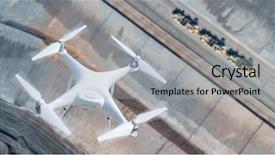  Presentation with drone quadcopter - Colorful presentation theme enhanced with unmanned aircraft system uav quadcopter backdrop and a light gray colored foreground