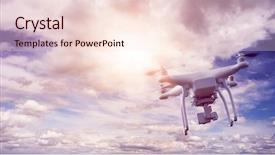  Presentation with epic - Colorful slide set enhanced with unmanned multicopter drone flying backdrop and a  colored foreground