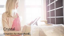  Presentation with house window frame - Audience pleasing PPT theme consisting of unpacking moving boxes at new backdrop and a lemonade colored foreground