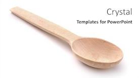  Presentation with wood - PPT theme featuring unpainted-birch-wood-teaspoon-isolated background and a white colored foreground