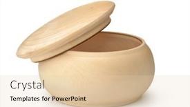  Presentation with lid - PPT theme enhanced with unpainted-round-wooden-container background and a lemonade colored foreground