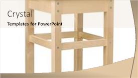  Presentation with square - PPT theme with unpainted-wood-square-stool-isolated background and a lemonade colored foreground