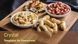 Presentation with peanuts - PPT theme having unpeeled-and-peeled-peanuts background and a tawny brown colored foreground