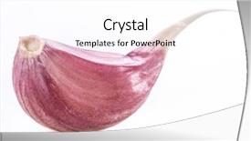  Presentation with clove - Slide deck featuring unpeeled garlic clove on white background and a white colored foreground