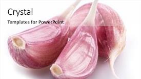  Presentation with garlic - Cool new PPT theme with unpeeled garlic cloves on white backdrop and a white colored foreground
