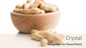  Presentation with peanuts - Colorful PPT theme enhanced with unpeeled peanuts isolated on white background backdrop and a coral colored foreground