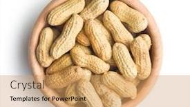  Presentation with peanuts - Cool new slide set with unpeeled peanuts isolated on white background backdrop and a yellow colored foreground