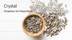  Presentation with sunflower sunflower sunflower sunflower sunflower - Audience pleasing presentation theme consisting of unpeeled sunflower seeds in bowl top view backdrop and a white colored foreground