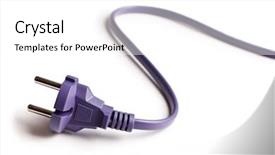  Presentation with electric - Presentation enhanced with unplugged - electric plug on white background background and a white colored foreground