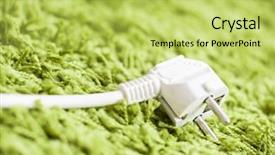  Presentation with unplugged - Slides featuring unplugged - green carpet on power plug background and a yellow colored foreground