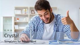  Presentation with fast speed broadband accelerate internet - Cool new presentation with unplugged - man enjoying fast internet connection backdrop and a light blue colored foreground