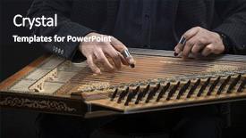  Presentation with instrument - Cool new presentation theme with turkey culture - qanun a zither like instrument backdrop and a dark gray colored foreground